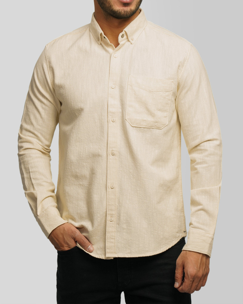 پیراهن آستین بلندطرح دارتک جیب