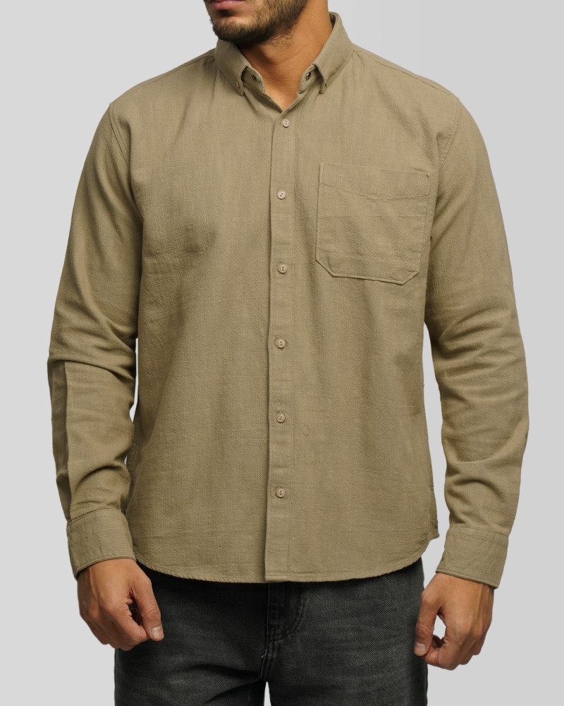 پیراهن آستین بلندطرح دارتک جیب