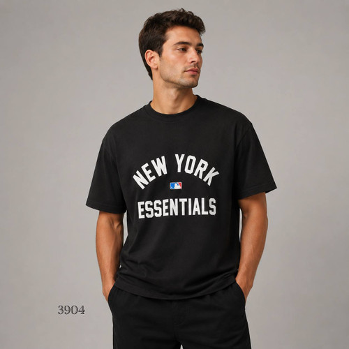 تیشرت مردانه باکسی طرح New York Essentials | یقه گرد | دورس ۲ نخ لاکرا